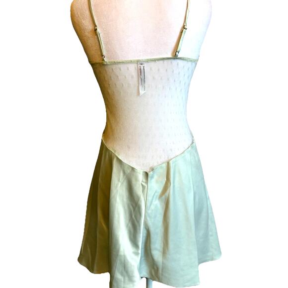 Flora Nikrooz Showstopper Chemise Ice Blue Ballerina Slip Nightie Floral Lace XS - Picture 6 of 16